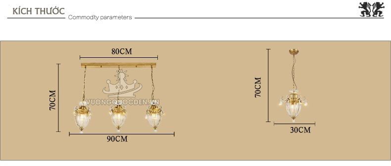 Đèn thả bàn ăn thủy tinh cao cấp abr107-6